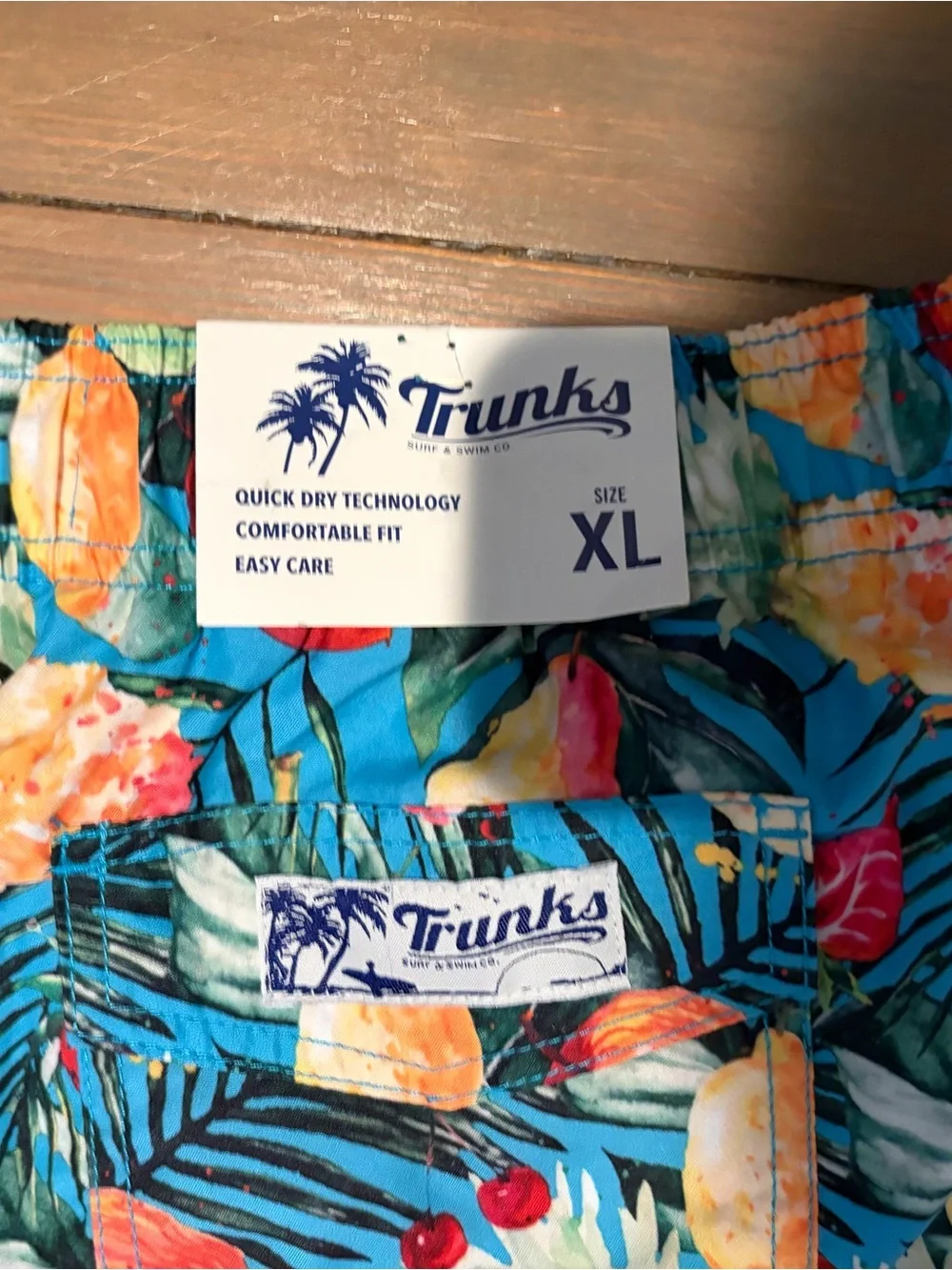 NWT Trunks Men's Blue Tropical Fruit Swim Shorts